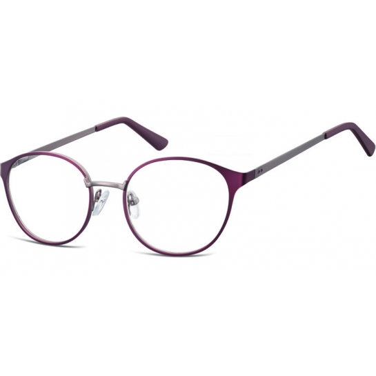 Oprawki okularowe kocie oczy damskie stalowe Sunoptic 941C fioletowo-grafitowe